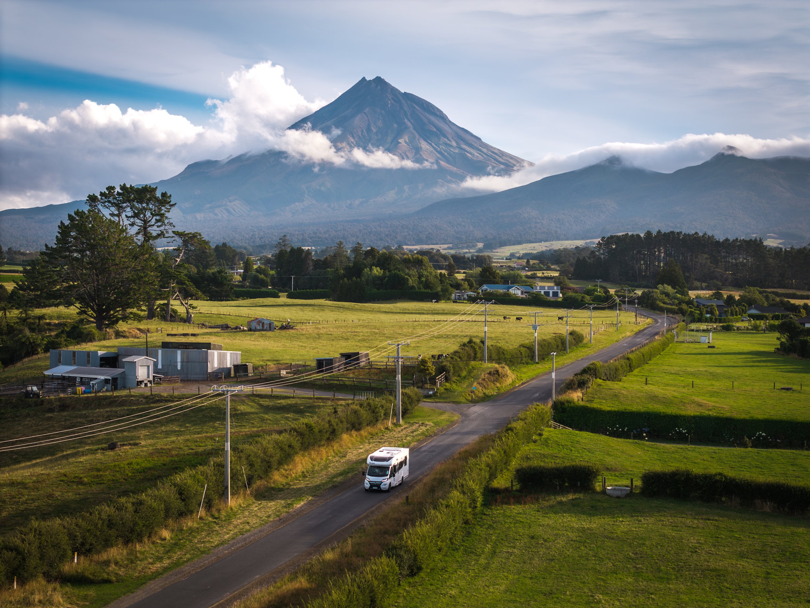 Mt Taranaki and Benimar in foreground