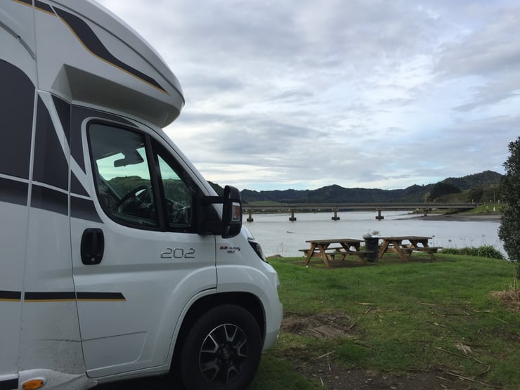 Motorhome by the river